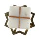 White Square Wooden Cross Stone Dresser Knobs